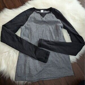 Ivivva black grey herringbone long sleeve shirt 12